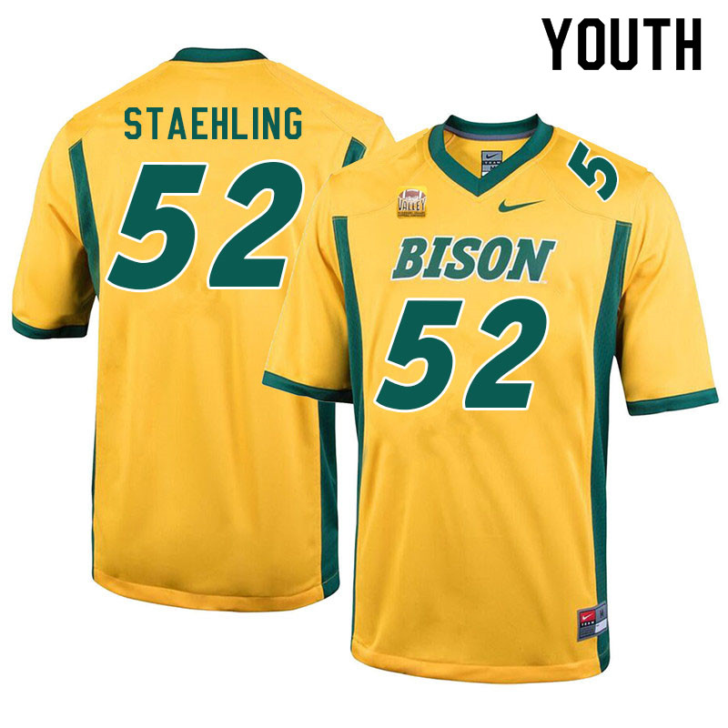 Youth #52 Nathaniel Staehling North Dakota State Bison College Football Jerseys Sale-Yellow - Click Image to Close